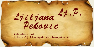 Ljiljana Peković vizit kartica